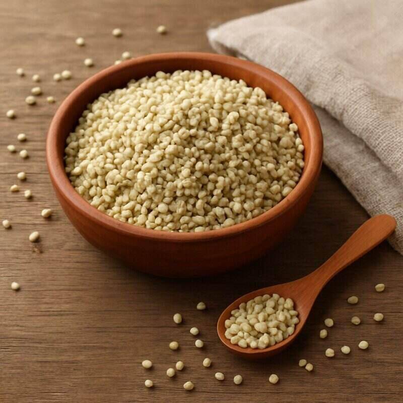 bowl full of hemp seeds and spoon
