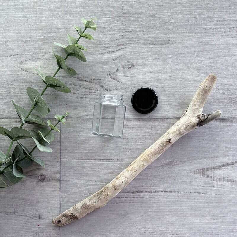Hexagonal Jam Jar 110ml - Black Lid off