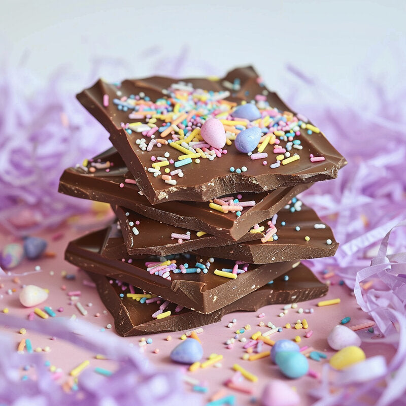 papyrus and co paper shred pastel lilac 50g with chocolate and sprinkles