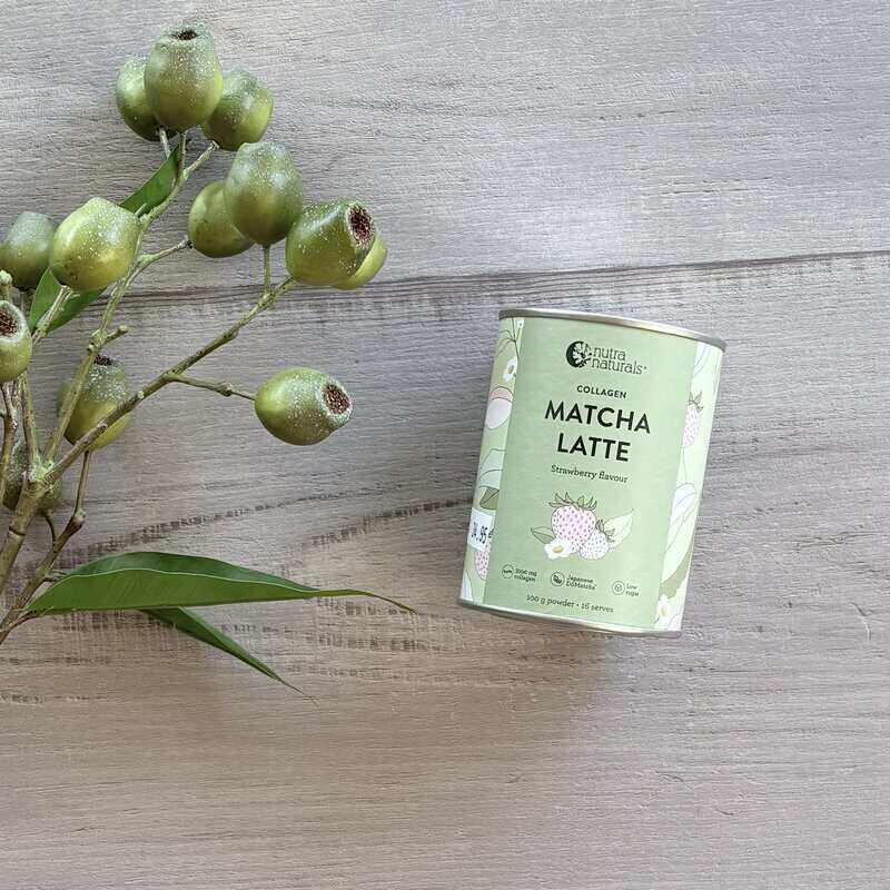 Collagen Matcha Latte - Strawberry Flavour 100g jar