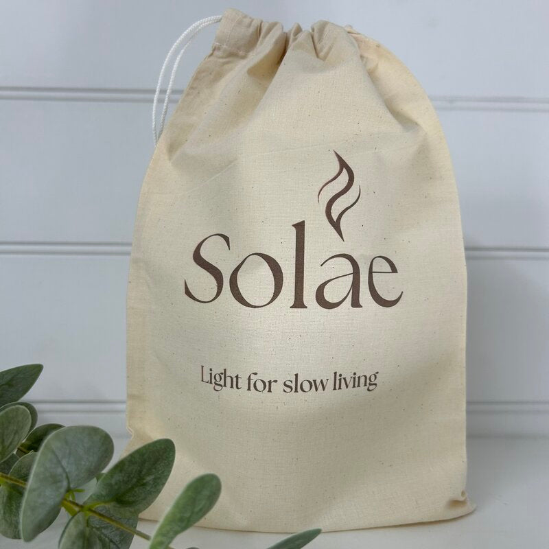Custom Printed Medium Calico Bag with Drawstring MOQ 25