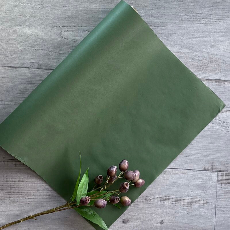 matt olive wrapping paper counter roll 50mm x 50mt eco friendly paper