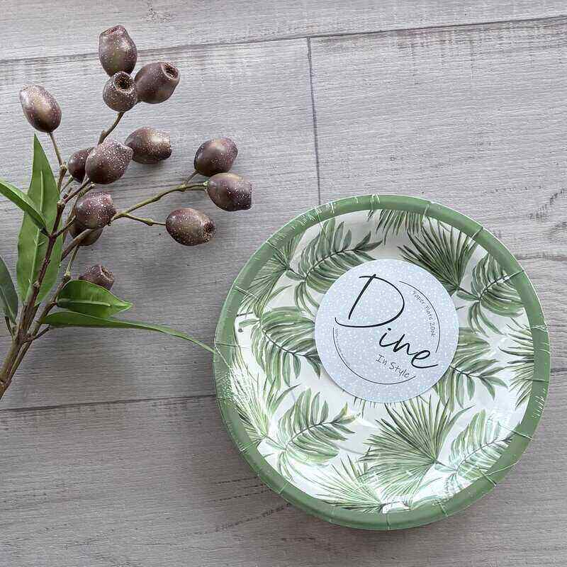 Paper Plate 20pk - Tropical Palm