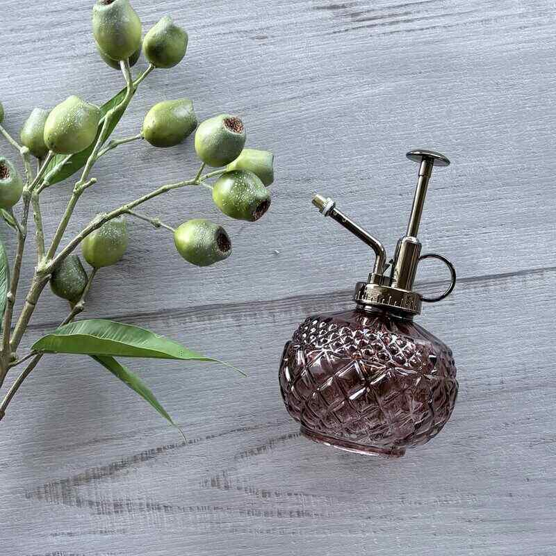 Vintage Glass Bottle Plant Mister - Dusty Pink