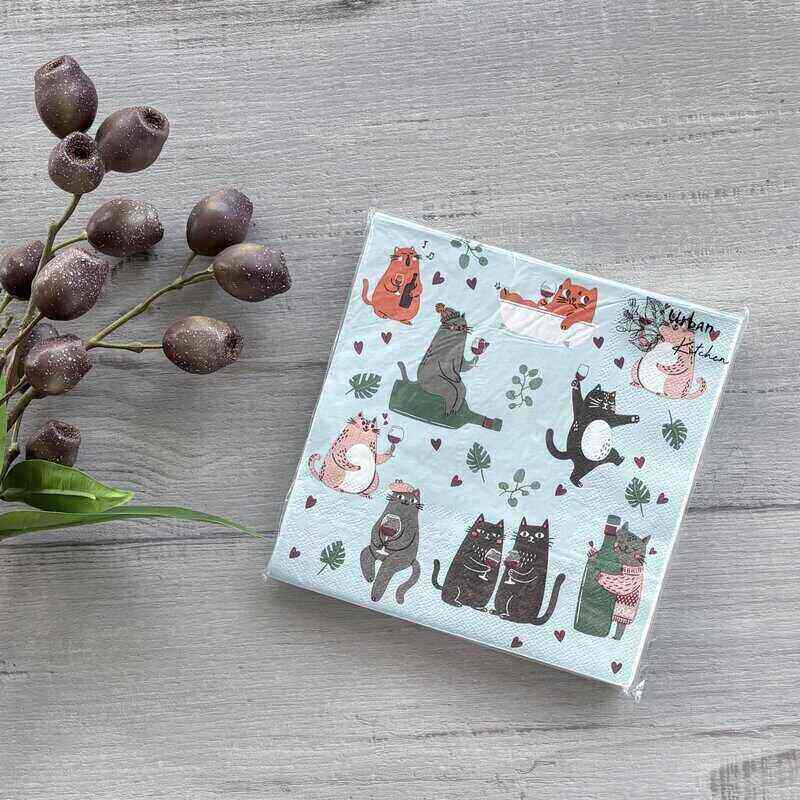 Paper Napkins - Playful Paws Cat