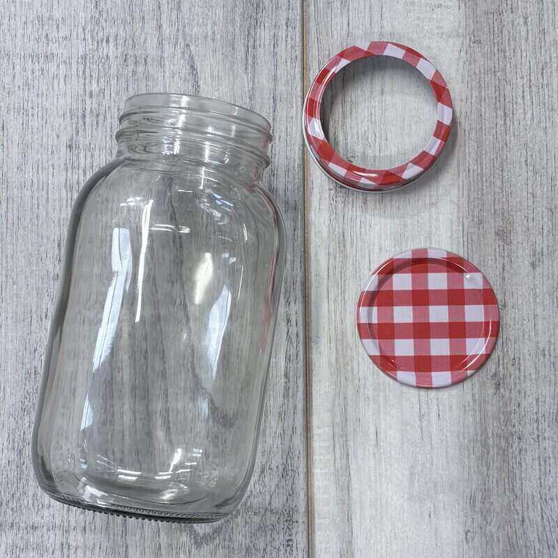 1lt Preserving Jars - 4 Pack. jar with lid off