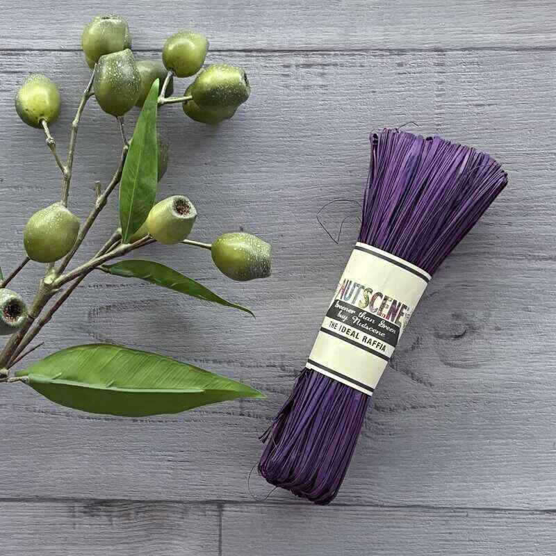 NUTSCENE raffia indigo violet hank