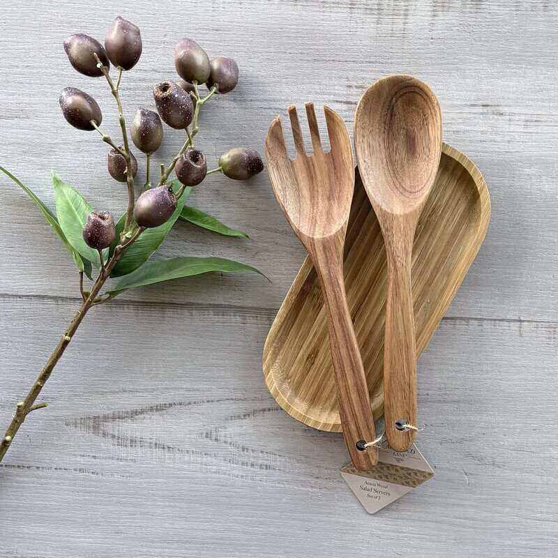 Acacia Wood Salad Server Set 2