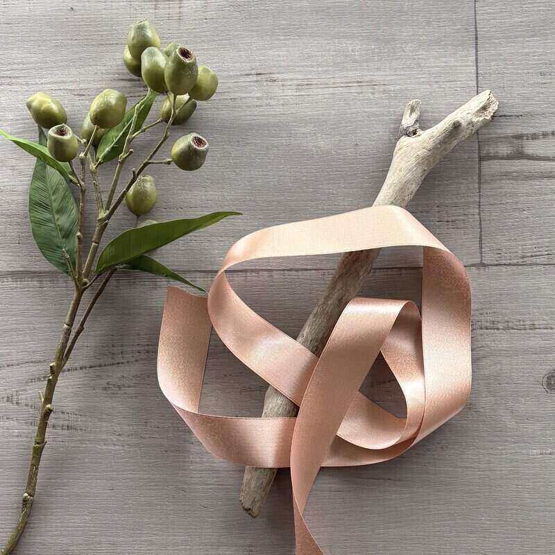 Ribbon Double Face Satin Shimmer - Soft Pink