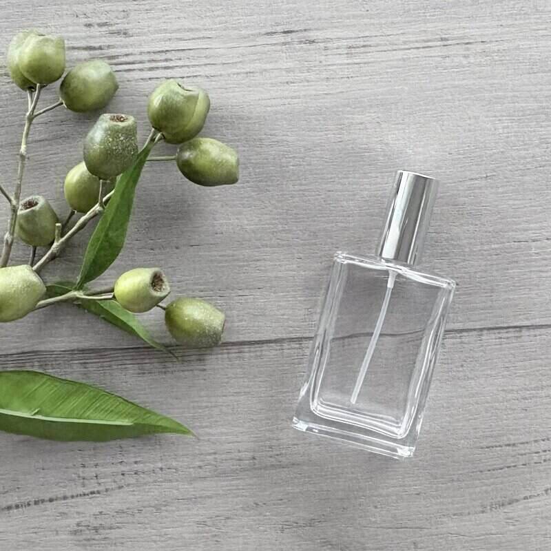 100ml Square Glass Bottle with Gold Perfume Mister SINGLE BOTTLE