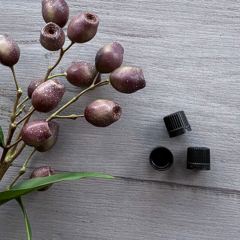 18mm black tamper evident cap x 3