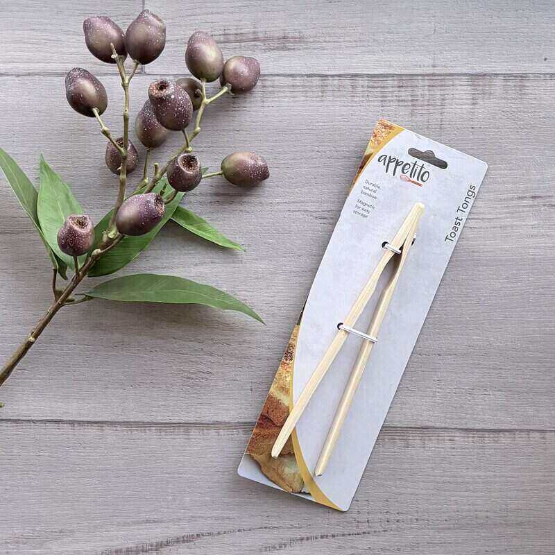 wooden toast tongs