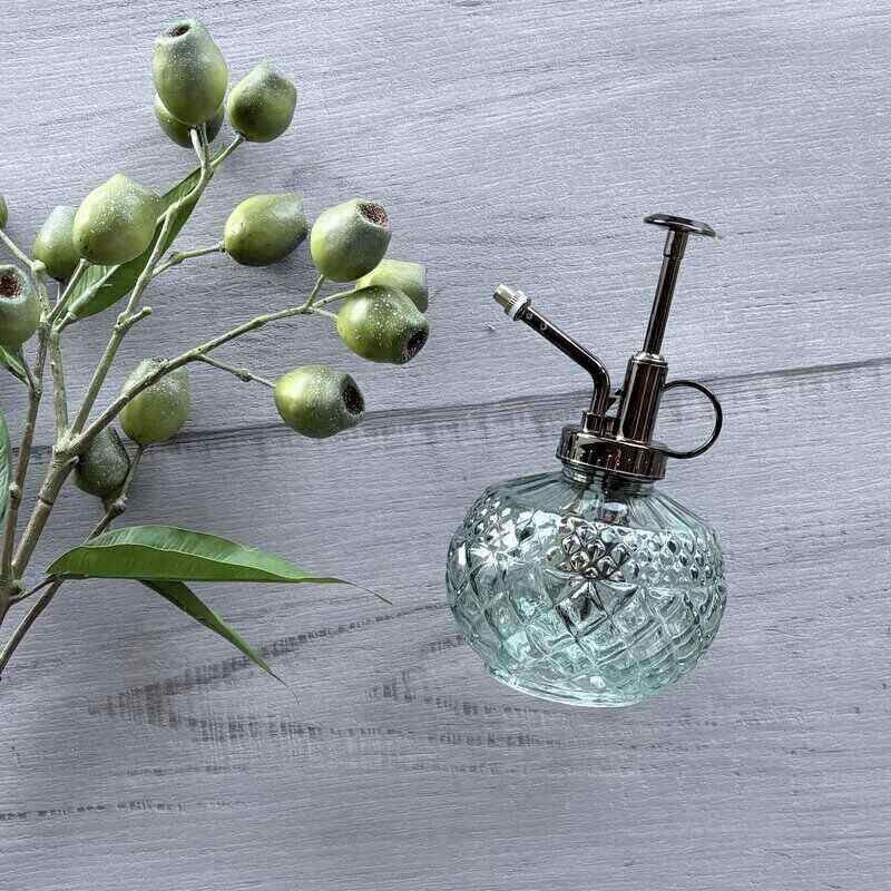 Vintage Glass Bottle Plant Mister - Sage