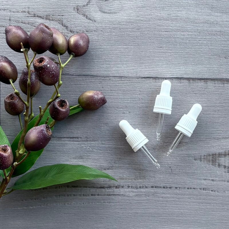 15ml white tamper evident glass dropper x 3