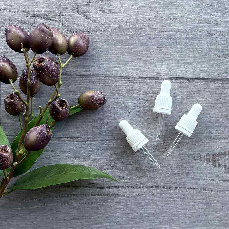 15ml white tamper evident glass dropper x 3