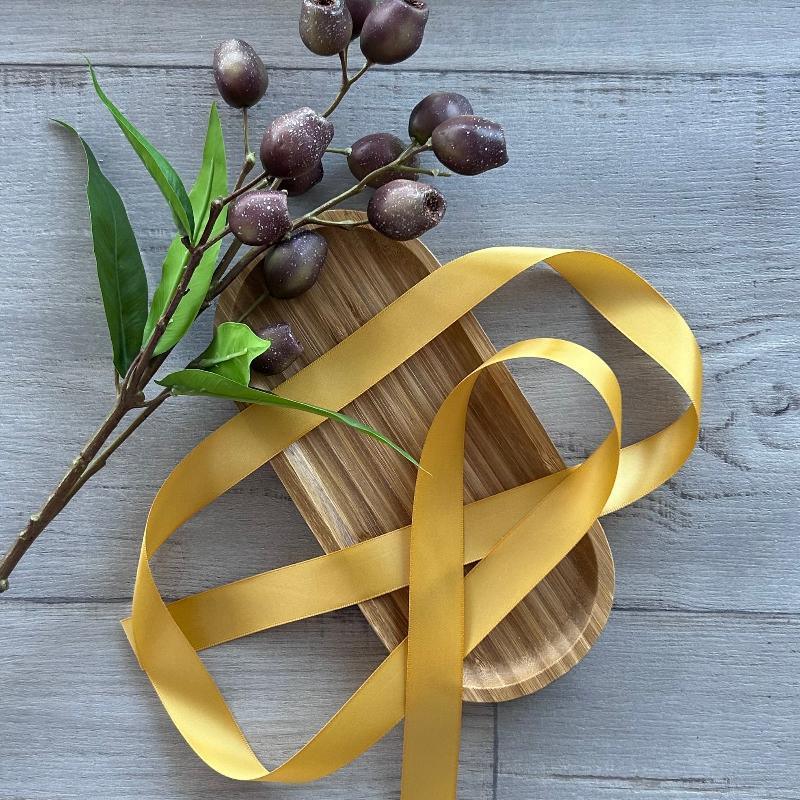 25mm double faced satin ribbon gold