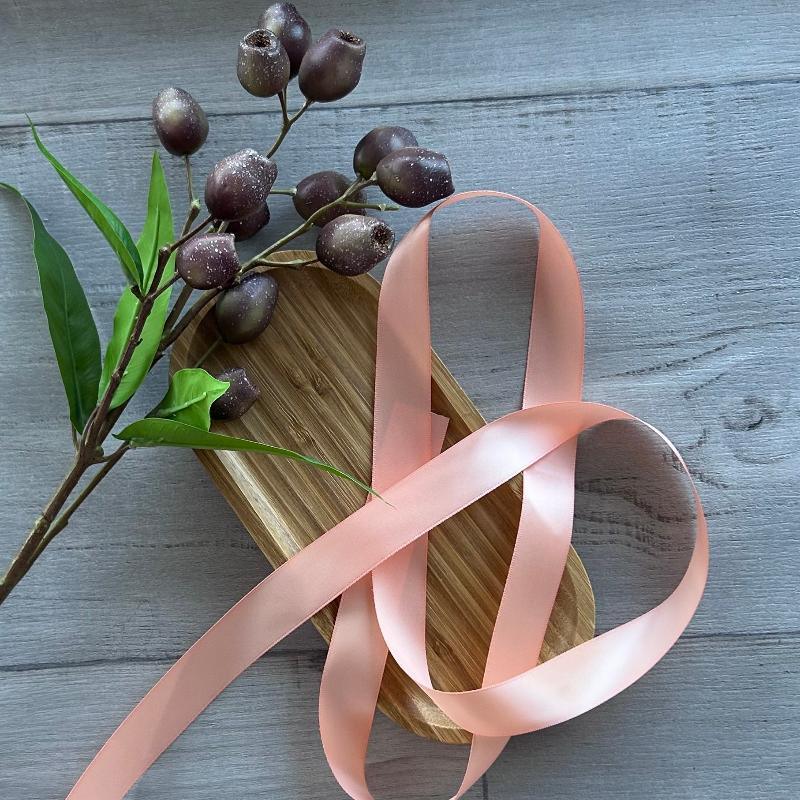 25mm double faced ribbon satin peach