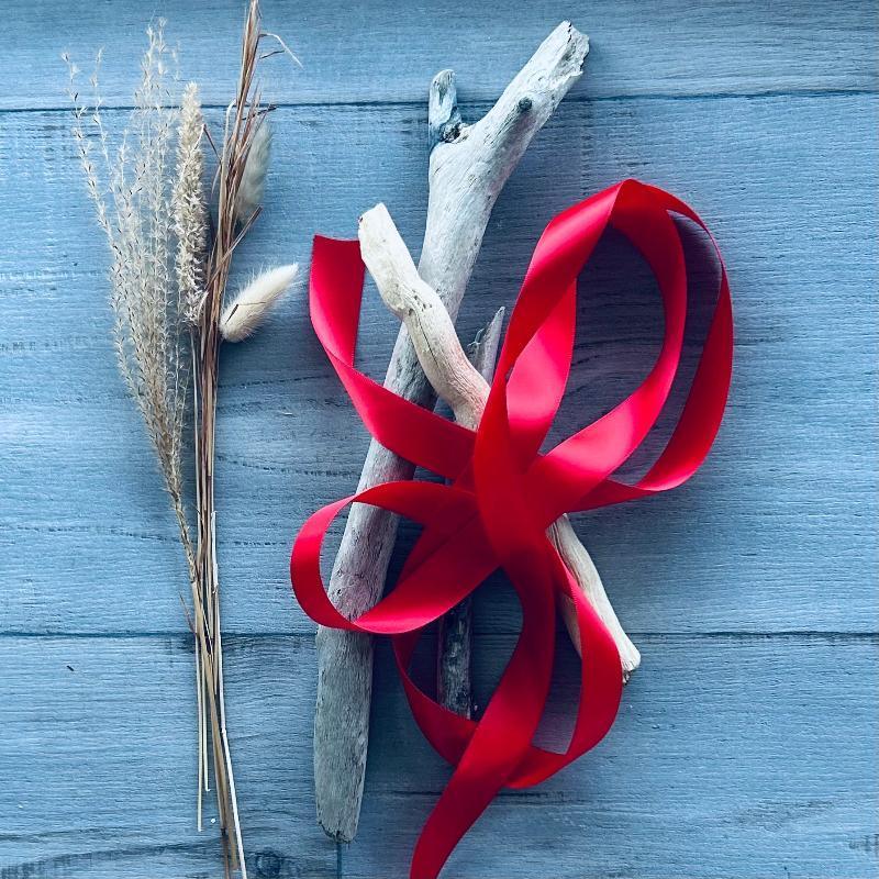 25mm double faced satin ribbon red