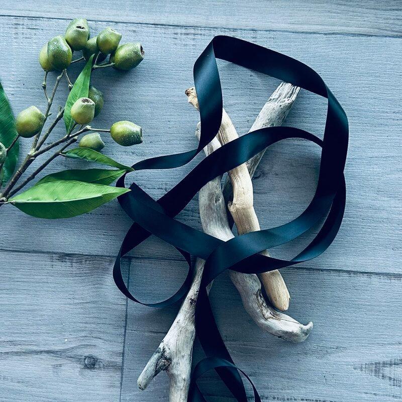 Satin Ribbon Deluxe Double Faced - Black - centaur packaging