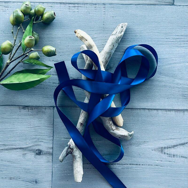 Satin Ribbon Deluxe Double Faced - Navy - centaur packaging