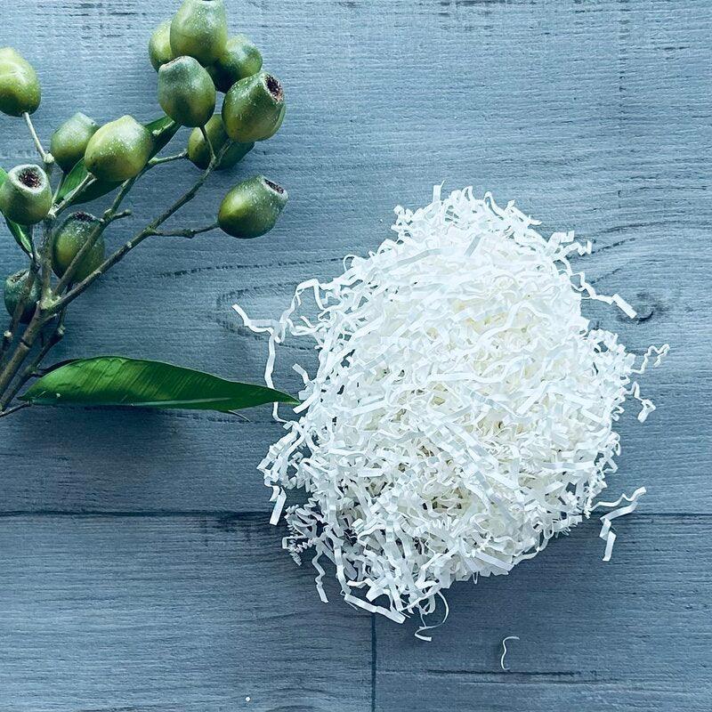 Shredded Paper for Hampers White 1kg - centaur packaging