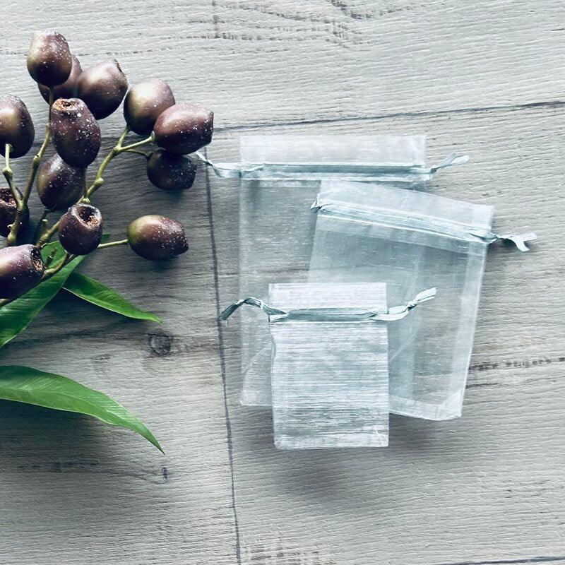 organza bags three sizes silver