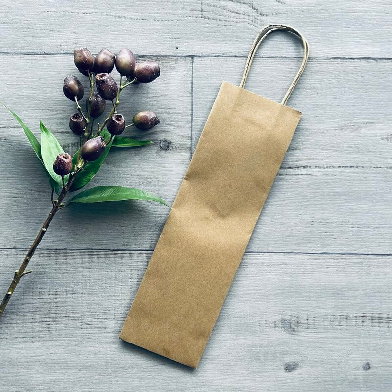 wine bottle bag kraft with twisted handles single size