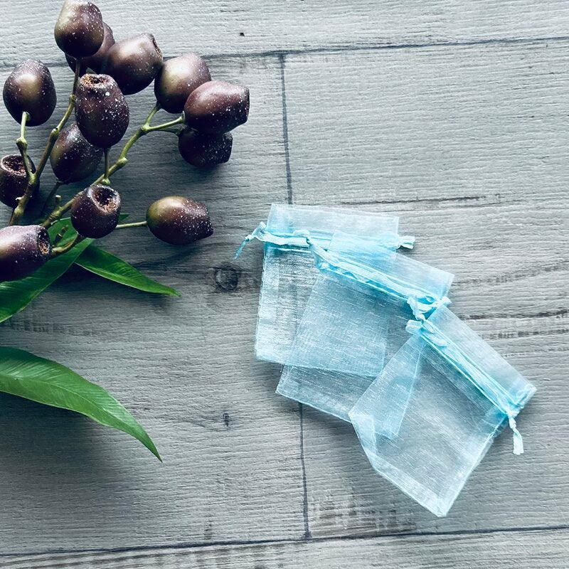 organza bags small sky blue x 3