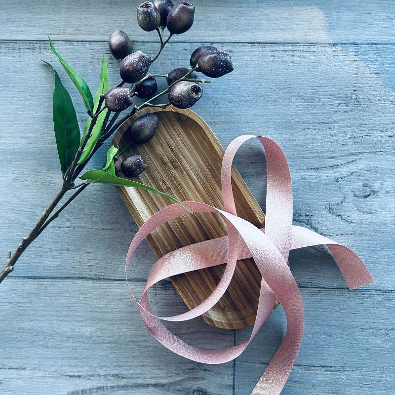 25mm sparkle herringbone woven edge ribbon pink 20mt