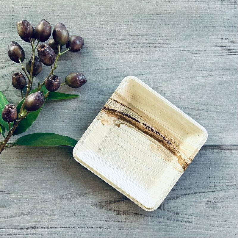 6inch square bamboo plate