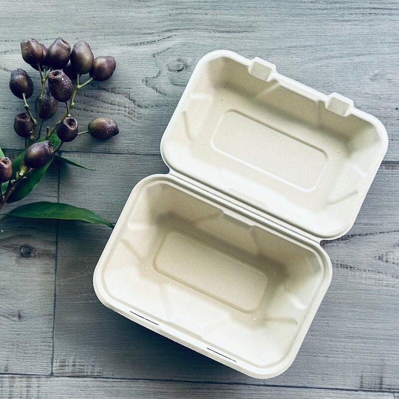 snack unbleached clamshell open