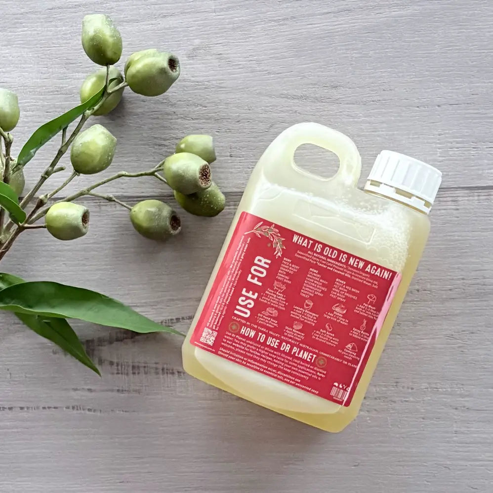 Dr Planet Organic Castile Soap Concentrate 1 Litre - Unscented back view