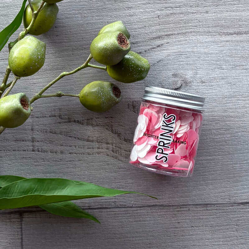 wafer heart edible sprinkles by sprinks red white and pink 9g - centaur packaging