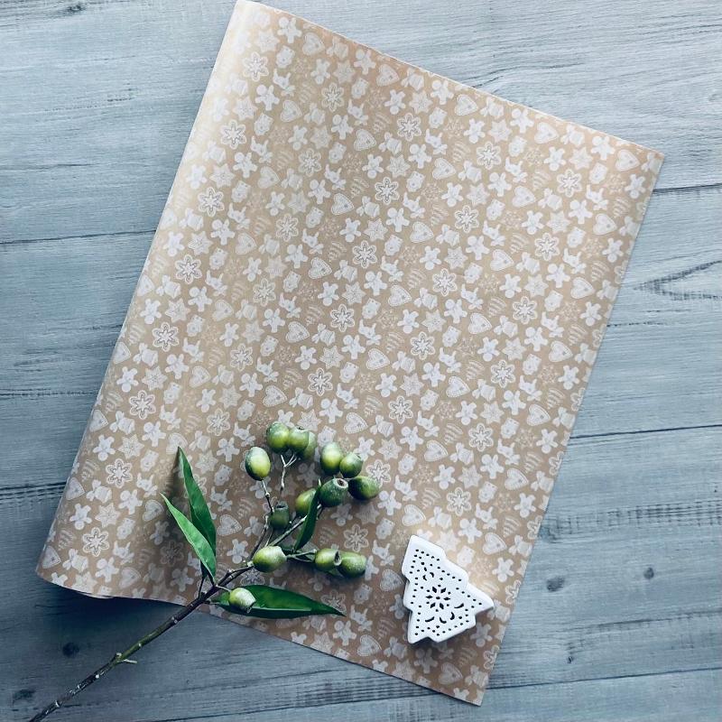Wrapping Paper - Christmas Biscuit Kraft 60cm x 10mt