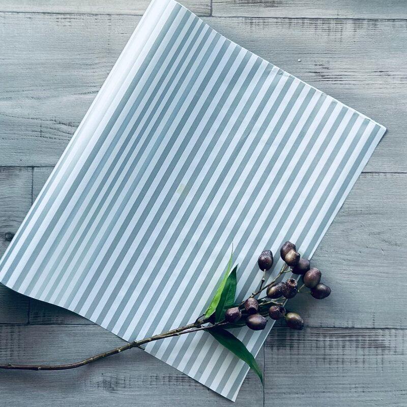 Wrapping Paper - Silver & White Thin Stripe - centaur packaging