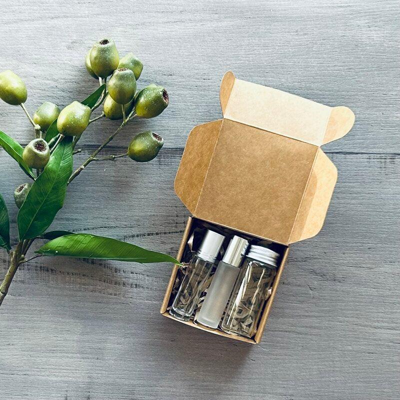 extra small gift box with three bottles inside