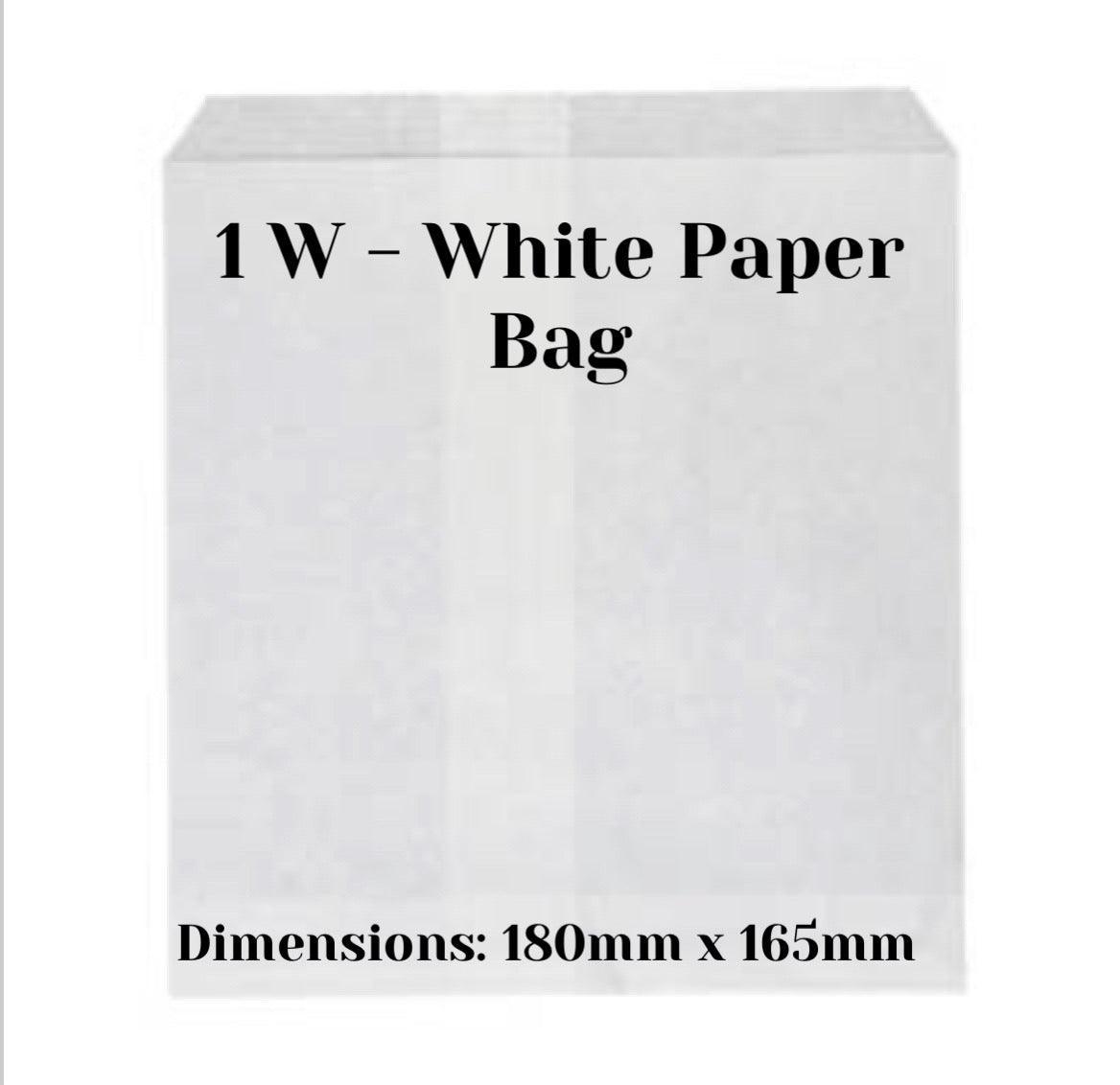 1W White Paper Bag - centaur packaging