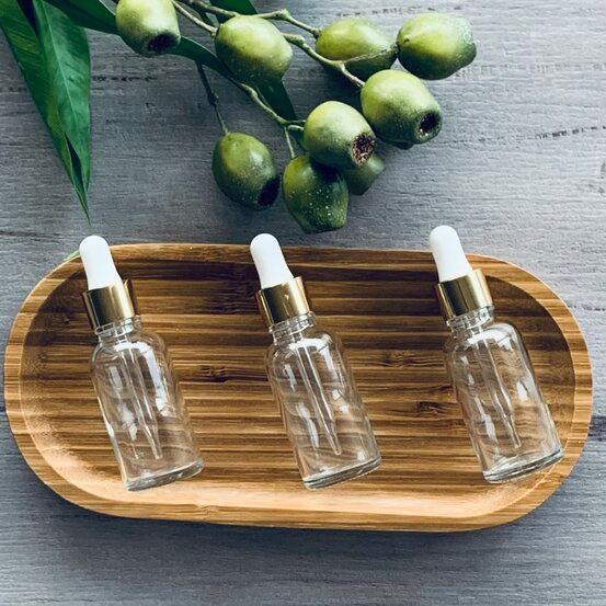 30ml Clear Glass Bottle with Gold Dropper - centaur packaging