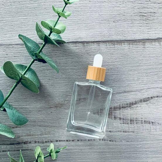 30ml Square Perfume Bottle with White Bamboo Dropper - centaur packaging