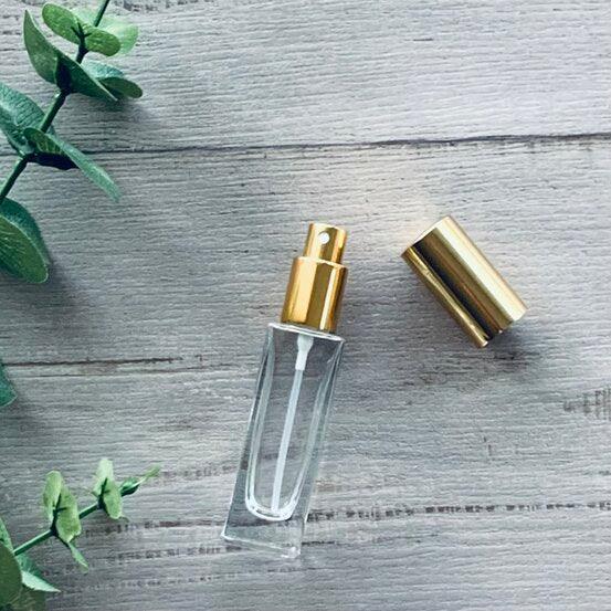 30ml Tall Glass Bottle with Gold Perfume Mister - centaur packaging