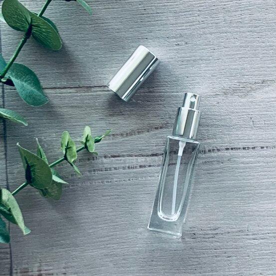 30ml Tall Glass Bottle with Silver Perfume Mister - centaur packaging