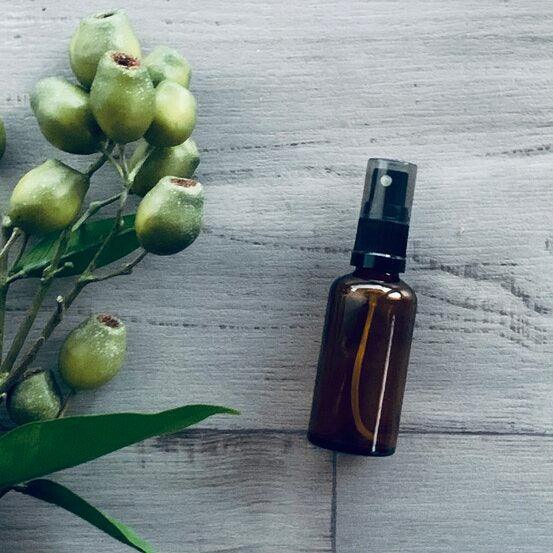 50ml Amber Glass Bottle with Black Mister Spray - centaur packaging