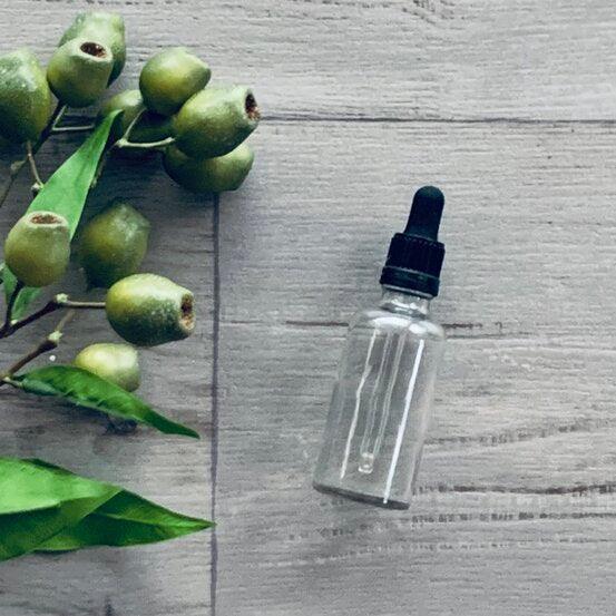 50ml Clear Glass Bottle with Black Dropper - centaur packaging