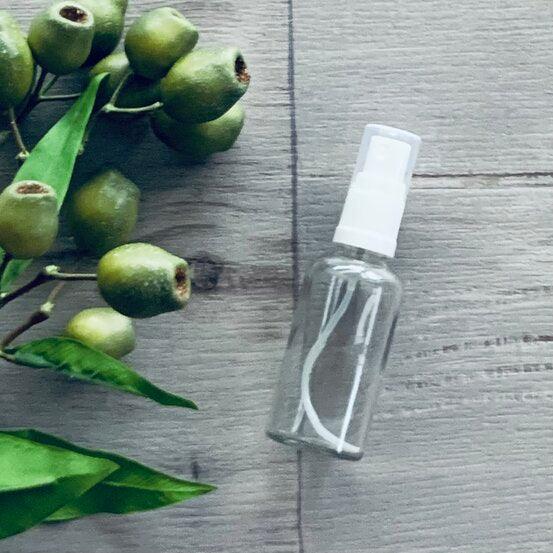 50ml Clear Glass Bottle with White Mister Spray - centaur packaging