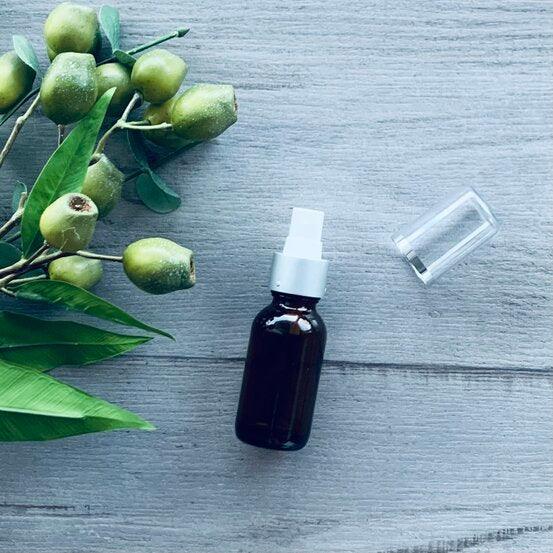 50ml Fat Amber Bottle with Deluxe Silver Mister - centaur packaging