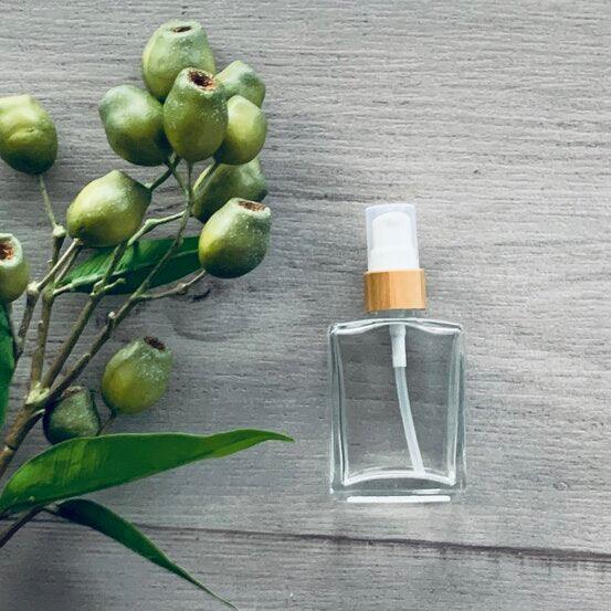 50ml Square Perfume Bottle with Bamboo Pump - centaur packaging