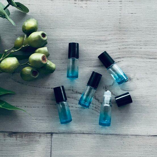 Ombre Blue - Thick glass 5ml Roller Bottles -5pk - centaur packaging