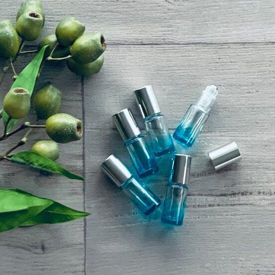 5ml Blue Ombre Thick Roller with Silver Lid - Pack of 5 - centaur packaging