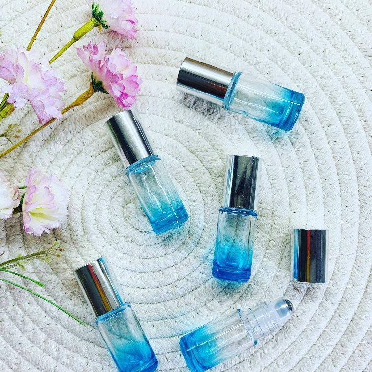 5ml Blue Ombre Thick Roller with Silver Lid - Pack of 5 - centaur packaging