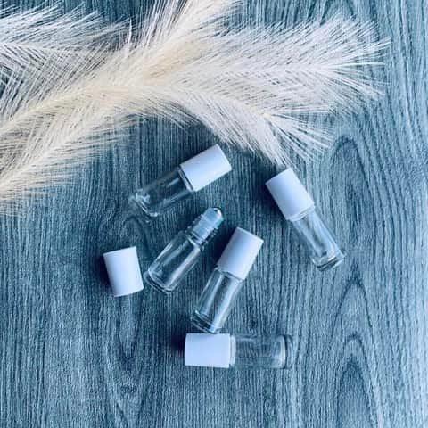 Clear 5ml Rollers - White Lids - 5pk - centaur packaging
